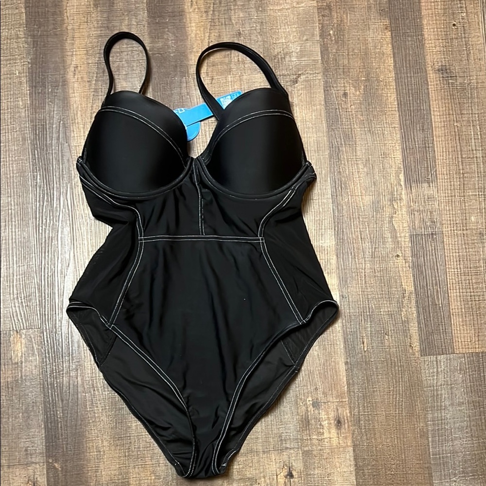 Cupshe Black Women's Swimwear 0X one piece beach swimming sun vacation resort